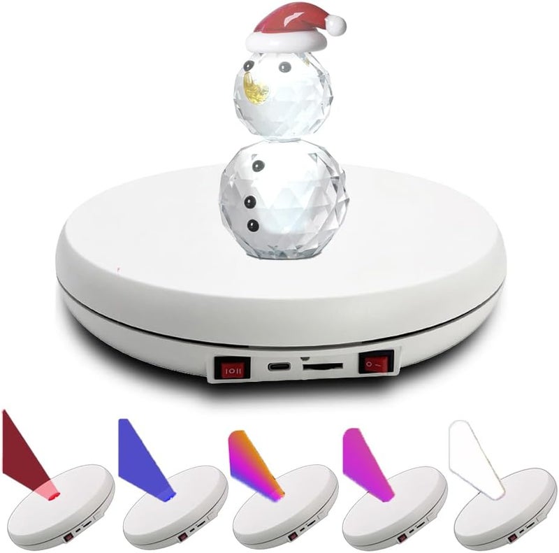 JAYEGT Motorized Rotating Display Stand with 5 Color LED Light , 10 inch /55lbs Load, 360 Degree Electronic Turntable Display Stand for Photography Products Shows, Jewelry, Watch, 3D Models, Cake - Image 1